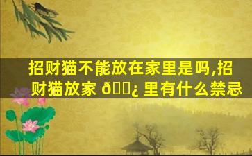 招财猫不能放在家里是吗,招财猫放家 🌿 里有什么禁忌